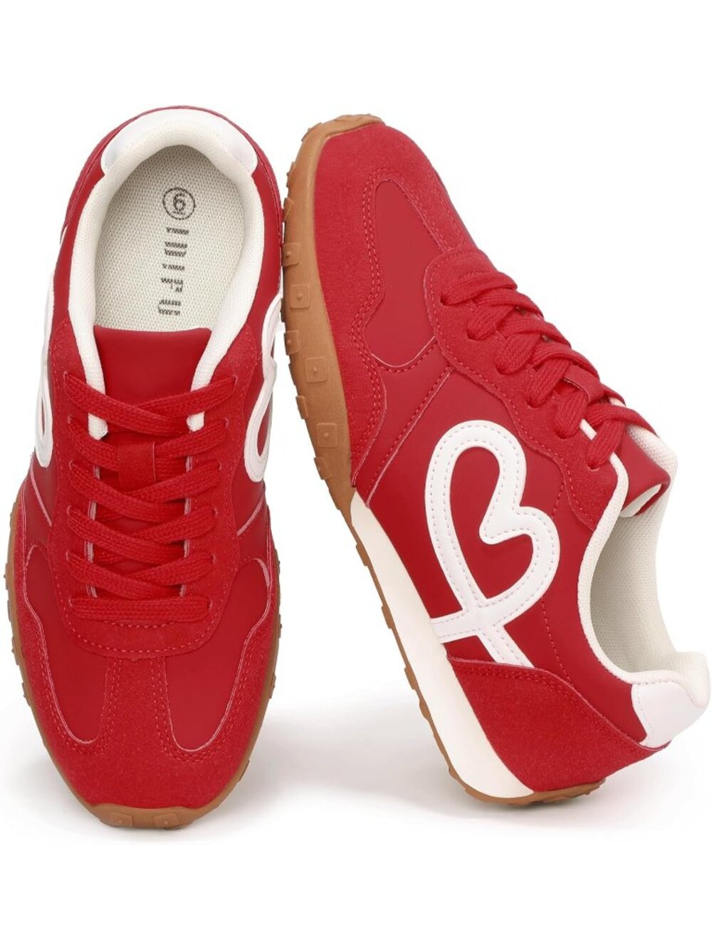 Women Red Comfortable Lightweight Fashion Sneakers Casual Retro Classic Shoes